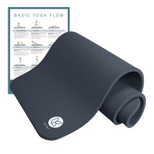 아리프 NBR 20mm 요가매트 + 운동 가이드 포스터, 다크그레이, 183 x 610 ..., 1세트