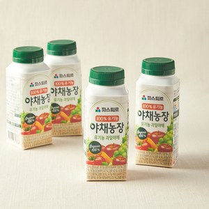 파스퇴르 야채농장 유기농 과일야채주스, 190ml, 4개