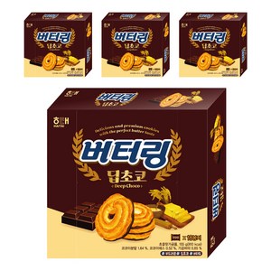 해태제과 버터링 딥초코, 155g, 4개