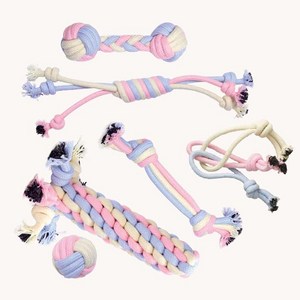 리스펫 강아지 파스텔러버 터그놀이 로프 장난감 6종