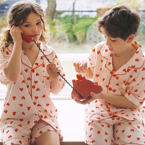 미엘꾸숑 아동 주니어 쁘띠레브 에어실크 반팔 잠옷 상하의 세트