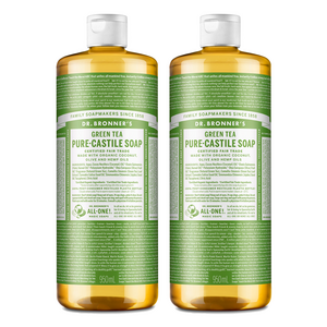 닥터브로너스 퓨어 캐스틸 솝 페이스 앤 바디워시 그린티, 950ml, 2개