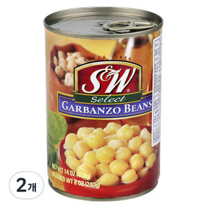 에스앤더블유 병아리콩 통조림, 400g, 2개