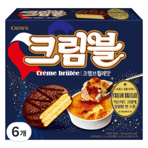 크라운 크렘브뢸레맛 초코 디저트, 320g, 6개