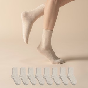 삭피엔스 여성용 프리미엄 무지 양말 8켤레 세트