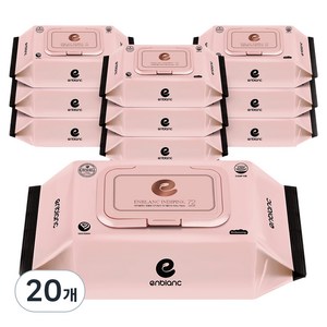 앙블랑 세이프 인디핑크 아기 물티슈 캡형 63gsm, 63g, 72매, 20개