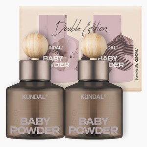 쿤달 퍼퓸 차량용 방향제 75ml 본품 2개 + 우드볼 스틱 2개 세트, 베이비파우더, 1세트