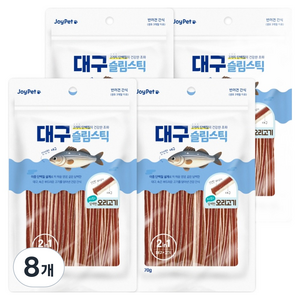 조이펫 강아지 대구 슬림스틱 간식, 오리고기, 70g, 8개