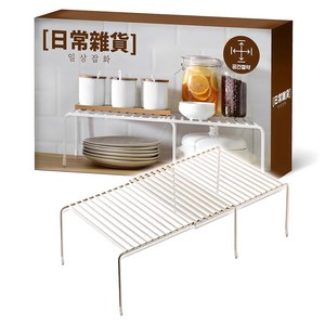 일상잡화 확장형 다용도 정리 선반, 화이트, 57 x 24.3 ..., 1개