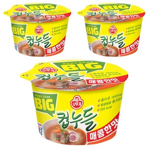 오뚜기 빅컵누들 매콤한맛 61g, 3개