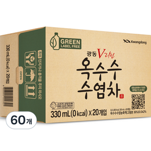 광동옥수수수염차 그린 무라벨, 330ml, 60개