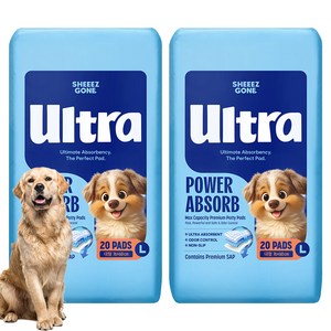 쉬즈곤 울트라 대형 배변패드, 대형(76 x 60..., 20개입, 2개