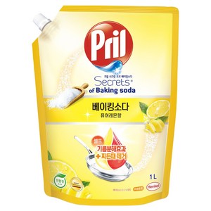 프릴 시크릿오브 베이킹소다 퓨어레몬향 리필, 1L, 1개