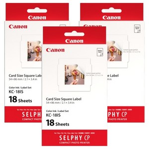 캐논 셀피 인화지 스티커용지 KC-18IS, 2X3, 54개