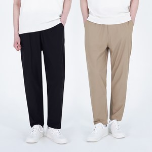 어나더디 남성용 구김없이 건조기 가능한 데일리 경량 밴딩 통풍 잘되는 사방스판 팬츠 2p 세트