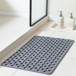 깔꼼샵 미끄럼방지 욕실 발매트 75 x 43 cm, 그레이, 1개