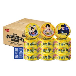 동원참치 라이트 스탠다드 BTS진 에디션 랜덤발송 + 씰스티커, 85g, 12개