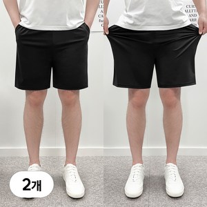 어나더디 남성용 구김없이 건조기 가능한 통풍 잘되는 5부 사방스판 밴딩 팬츠 2장 세트