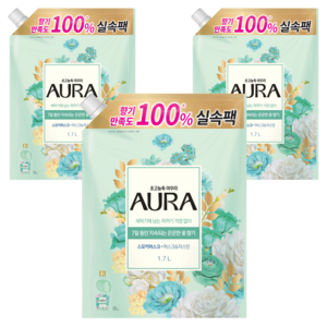 아우라 초고농축 섬유유연제 스모키머스크 리필, 1.7L, 3개