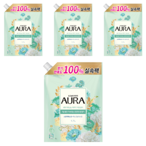 아우라 초고농축 섬유유연제 스모키머스크 리필, 1.7L, 4개