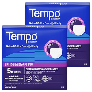 템포 내추럴 순면 입는 오버나이트, Free Size, 5개입, 2개
