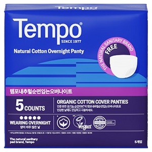 템포 내추럴 순면 입는 오버나이트, Free Size, 5개입, 1개