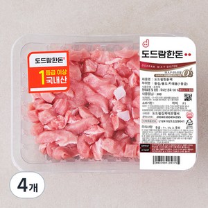 도드람한돈 1등급 등심 카레용 (냉장), 300g, 4개