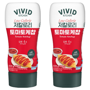 비비드키친 저칼로리 토마토케찹, 320g, 2개