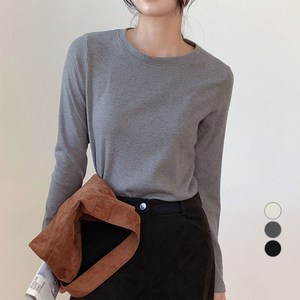 아피나르 여성용 슬림핏 웜업 기모 긴팔 티셔츠