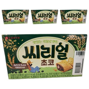 롯데웰푸드 맛있는 곡물로 만든 씨리얼 초코, 42g, 4개