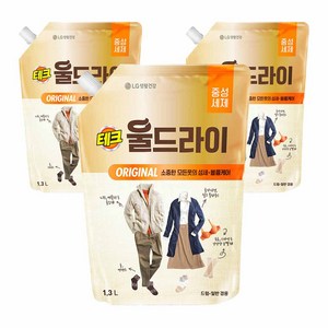 테크 울드라이 세제 리필, 1.3L, 3개