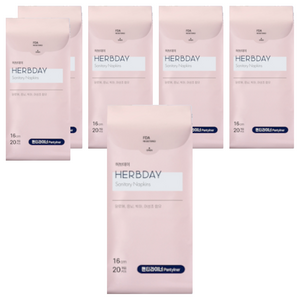 허브데이 팬티라이너, 일반, 20개입, 6개