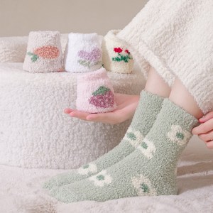 워더미 보온 파스텔 과일 플라워 임산부 수면 양말 5종 W661