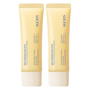 에이지투웨니스 멜라 디펜스 기미 톤업 에센스 선크림 SPF50+ PA++++, 50ml, 2개