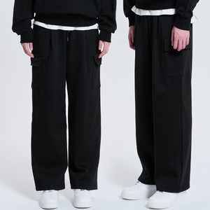 포슈어 남녀공용 베이직 무지 원턱 와이드 카고 팬츠 트레이닝 바지