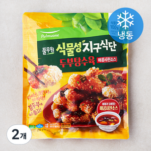 풀무원 식물성 지구식단 두부탕수육 매콤사천소스 (냉동), 350g, 2개