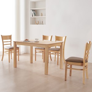 동서가구 캐빈 고무나무 원목 식탁 4인용 + 의자4p 세트 방문설치