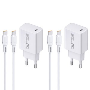 YINTO c타입 고속 충전기 25W PD3.0 PPS + C to C 1.5m 100w 케이블 세트