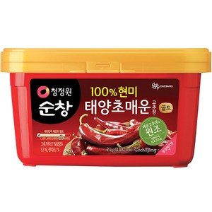 청정원순창 100% 현미 골드 태양초 매운 고추장, 2kg, 1개