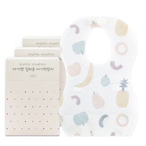 아가짱 일회용턱받이, 과일, 20개입, 3개