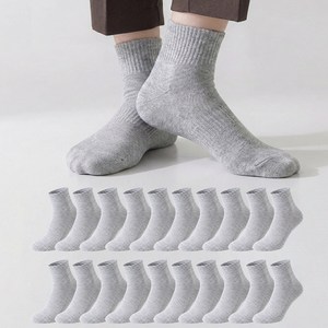 삭스판다 20켤레 남성용 발이 편한 카바 밴딩 중목 양말