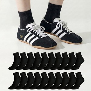 삭스판다 여성용 발이 편한 카바 밴딩 중목 양말 20켤레 세트