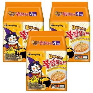 불닭볶음면 4가지 치즈 145g, 12개, (4개입 X 3팩)