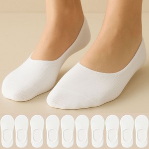 다두리 남성용 안벗겨지는 페이크삭스 10켤레, 화이트, 1세트