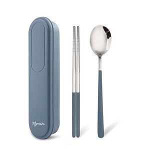 마이민 무소음 스텐 수저세트, 블루, 숟가락 + 젓가락 ..., 1개