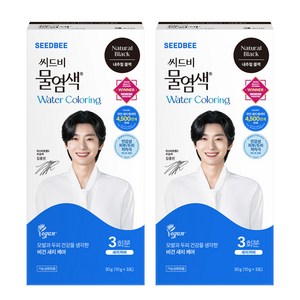 씨드비 프리미엄 물 염색제 3회분, 내추럴블랙, 2개