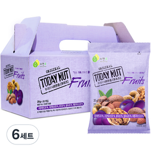 투데이넛 너트한줌 후르츠 견과 선물세트 30개입, 600g, 6세트