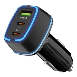 홈플래닛 PD 3.1 75W 3포트 차량용 시거잭 고속충전기, 블랙, V-02-QC3.0