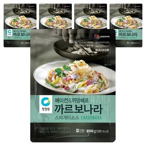 청정원 베이컨 앤 까망베르 까르보나라 스파게티소스, 250g, 5개
