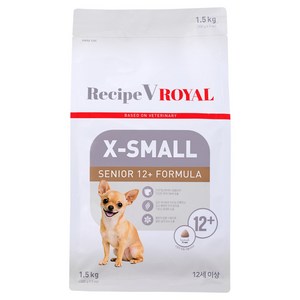 유한양행레시피브이 강아지 로얄 엑스스몰 에이징 12+ 기능성사료, 시니어, 1.5kg, 1개